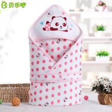 Load image into Gallery viewer, Selimut Topi Katun Bayi Motif Panda | Baby Blanket with Top