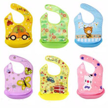 Load image into Gallery viewer, Bib  Silikon Plastik / Celemek Makan Bayi Anti Air / Slabber Silikon Bayi