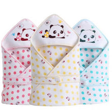 Load image into Gallery viewer, Selimut Topi Katun Bayi Motif Panda | Baby Blanket with Top