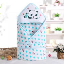 Load image into Gallery viewer, Selimut Topi Katun Bayi Motif Panda | Baby Blanket with Top